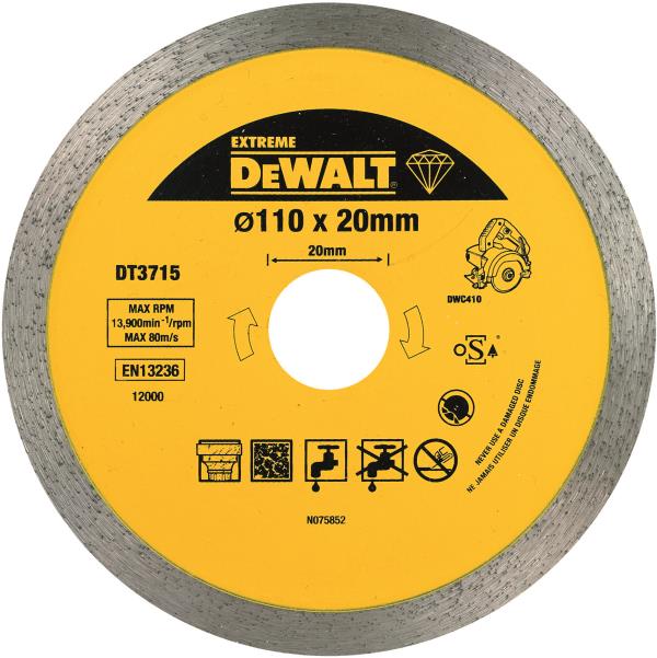 Dischi a corona continua per taglierina piastrelle DWC410 DeWALT DT3715-QZ