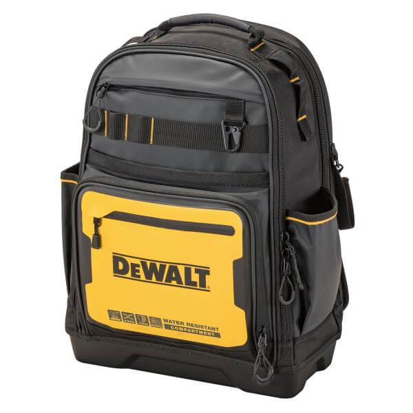 zaino DeWALT resistente 1680D con scomparti per utensili e base impermeabile