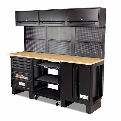 Arredamento per officina postazione con carrello a 3 ripiani - pianale in legno 516 sa/stbl USAG U05160317