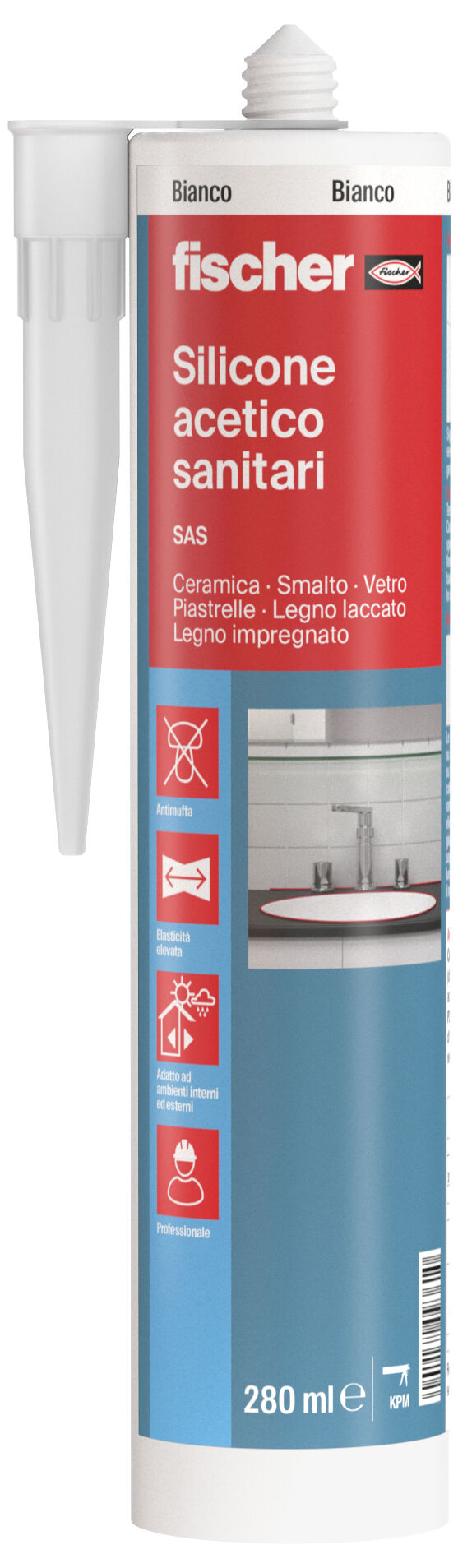 fischer SAS 280-BI SIL.ACETICO SANITAR (confezione da 25 pz)