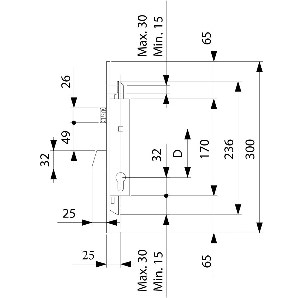 ASSA ABLOY SERRATURA PORTE FERRO 'D81'