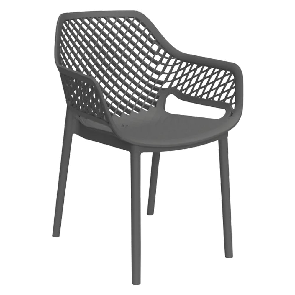 BICA SEDIA IN POLIPROPILENE SCHIENALE FORATO 'ARIA ARMCHAIR' grafite