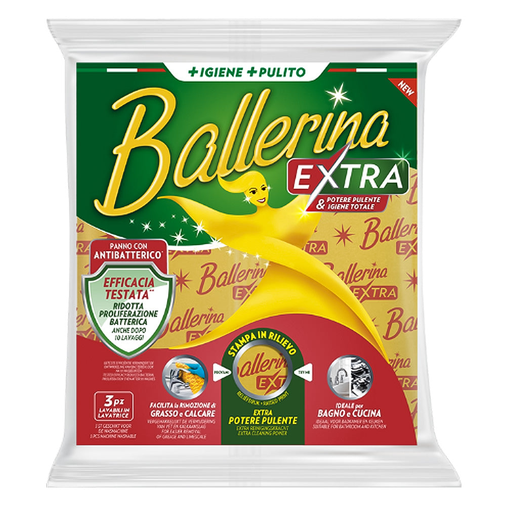 BALLERINA PANNO IN MICROFIBRA GIALLO confezione da pz.3