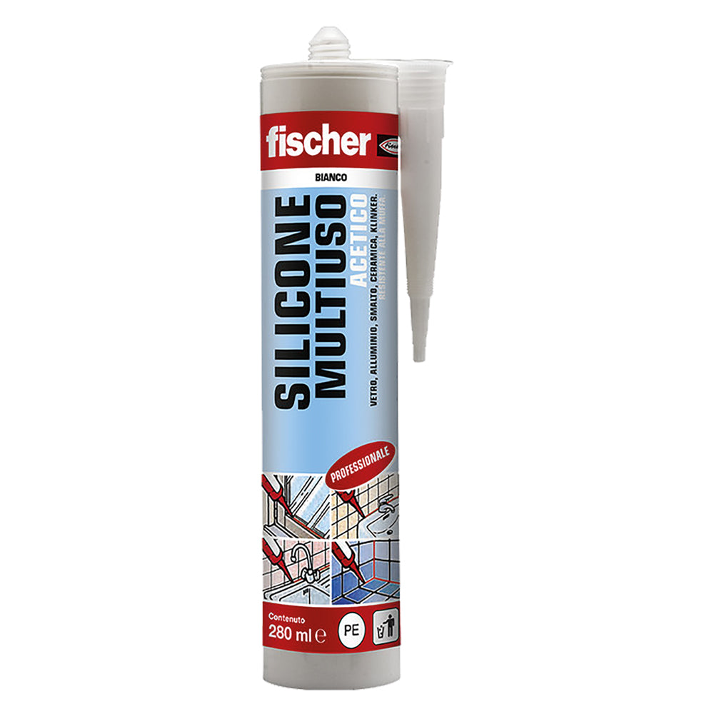 fischer SILICONE ACETICO MULTIUSO RAL 9005 nero ml 280