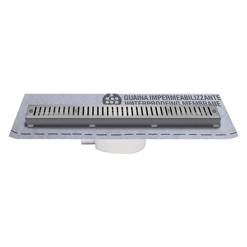 CANALETTA PER DOCCIA CON GRIGLIA cm 55 x 5,2 x 5 + 55 x 4,6 x 3,3
