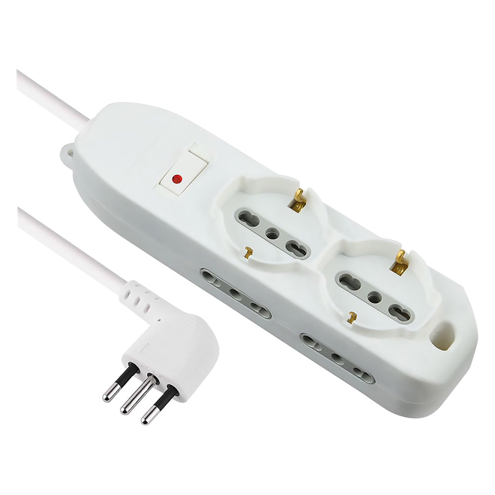 ELECTRALINE MULTIPRESA CON INTERRUTTORE 2 Schuko + 4 Bival.10/16A - 62047