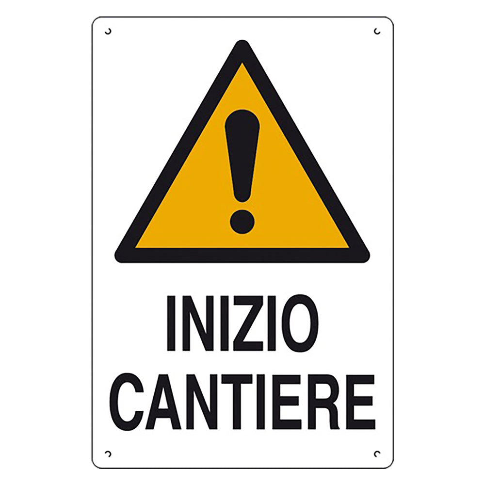 EUROSIGNALS CARTELLO 'INZIO CANTIERE' cm 60 x 40