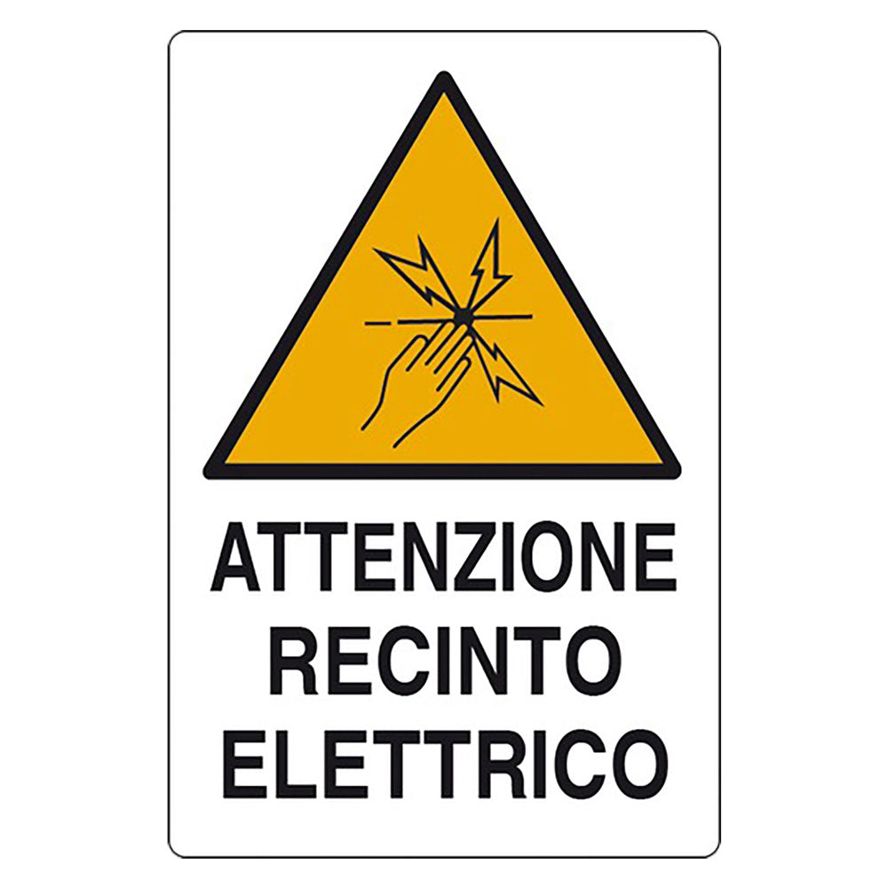 EUROSIGNALS CARTELLO 'ATTENZIONE RECINTO ELETTRICO' cm 20 x 30