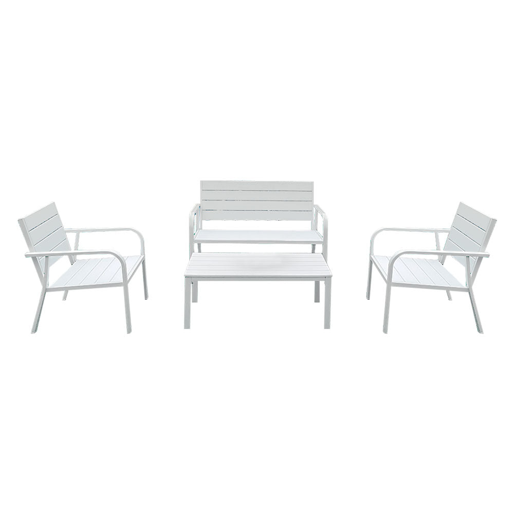 LIF SET GIARDINO EFFETTO POLYWOOD 'ARBUS' colore bianco