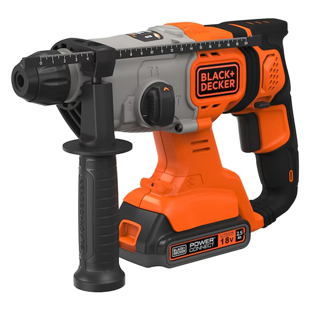 BLACK DECKER MARTELLO TASSELLATORE/SCALPELLATORE A BATTERIA 'BCD900E2K-QW' 18V - 2,5 Ah Litio