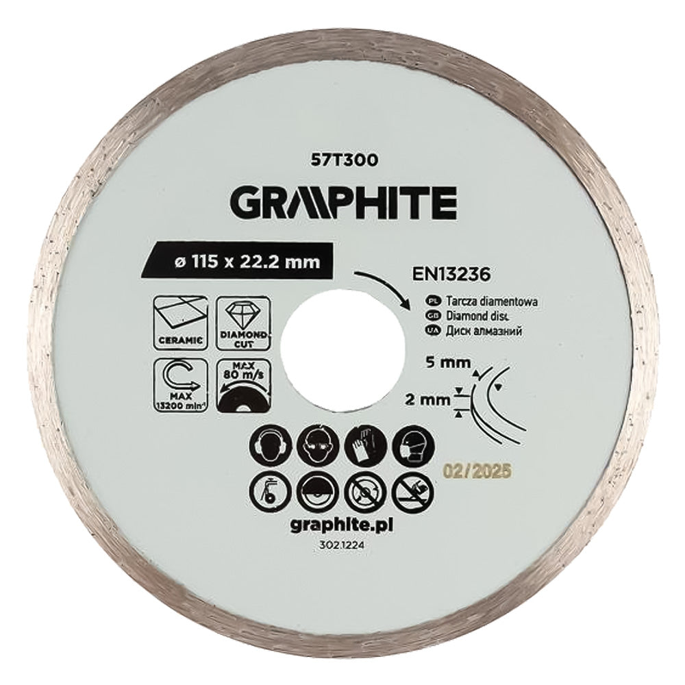 GRAPHITE DISCO DIAMANTATO Ø100 mm - foro 22,2 mm