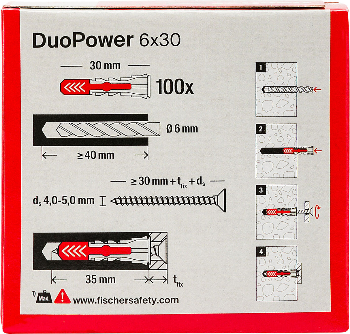 fischer 537640 - DuoPower 6x30 Tassello fischer