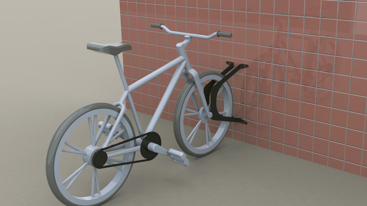 Modulo portabiciclette MINUTEX 320 grigio grafite fissato a parete con bicicletta
