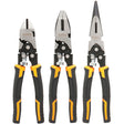 Set 3 pinze Compound Action con meccanismo a doppia leva che incrementa la capacità di taglio del DeWALT DWHT0-70485