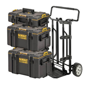 Carrello metallico DeWALT con cassetta e organizer, sistema organizzazione utensili DeWALT.