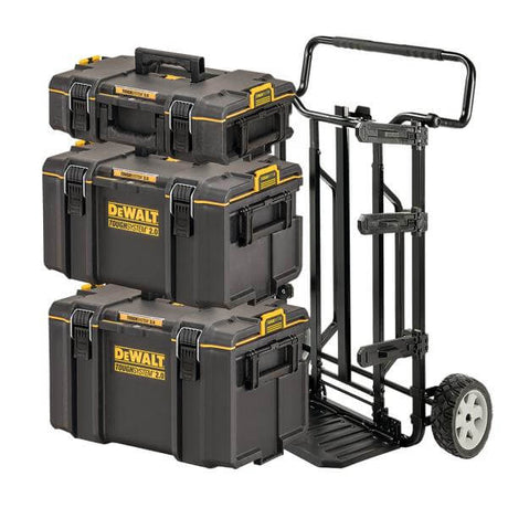 Carrello metallico DeWALT con cassetta e organizer, sistema organizzazione utensili DeWALT.