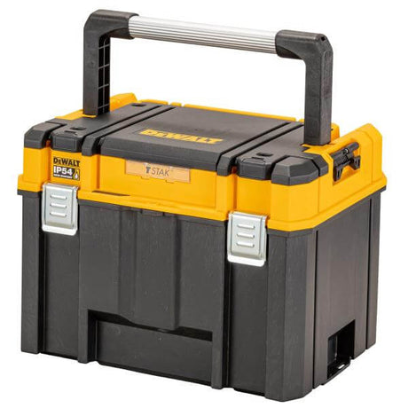 Valigetta portautensili profonda DeWALT TSTAK con maniglione e protezione IP54.