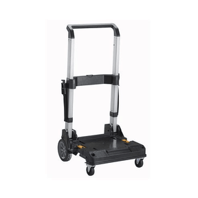 Carrello trasporto DeWALT TSTAK con ruote orientabili e impugnatura regolabile.