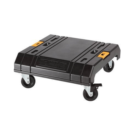 Carrello trasporto DeWALT TSTAK con 4 ruote orientabili, ideale per locali e magazzini.