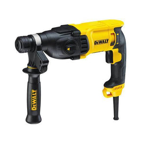 Tassellatore SDS-Plus DeWALT 800W con impugnatura antivibrazione e design ergonomico.