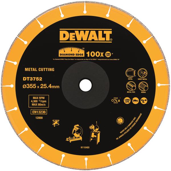 Disco diamantato per troncatrice per metalli D28710 / D28710 / D28715 DeWALT DT3752-QZ