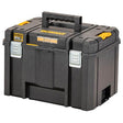 unità porta elettroutensili DeWALT TSTAK VI - scatola nera con maniglia e cerniere lateralmente.