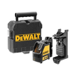 Tracciatore laser verde DeWALT in valigetta, con supporto, perfetto per misurazioni precise in cantiere.