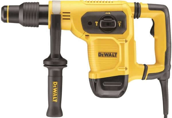 Martello demo-perforatore DSD-MAX 40mm DeWALT con impugnatura laterale e design ergonomico.