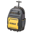 Zaino trolley DeWALT 1680D con ruote, tessuti resistenti, 46 tasche e scomparto per laptop.