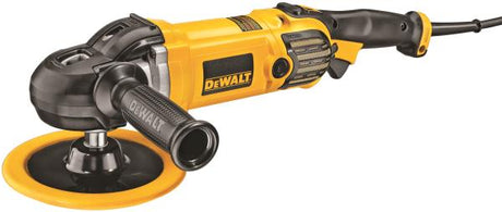Lucidatrice DeWALT 150-180mm elettronica, 1250W, variatore di velocità e interruttore di sicurezza.