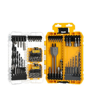 Contenente: 2 Punte a bandiera 22 - 25 mm, 1 punta per svasare, 1 adattatore 1/4”, 1 adattatore DeWALT DT70784-QZ
