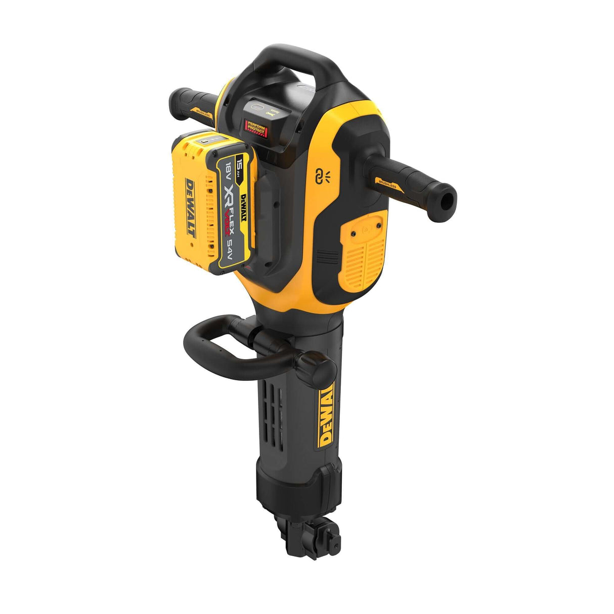 Martello demolitore DeWALT 54V XR FLEXVOLT, motore brushless, attacco esagonale, con batterie XR FLEXVOLT 15Ah.