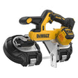 sega a nastro metalli 18V brushless DeWALT DCS378N-XJ con motore brushless e design compatto.