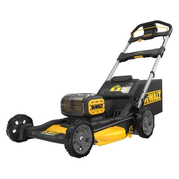Rasaerba DeWALT brushless 36V, modello XR 18Vx2, scocca ad alta efficienza e motore BRUSHLESS.