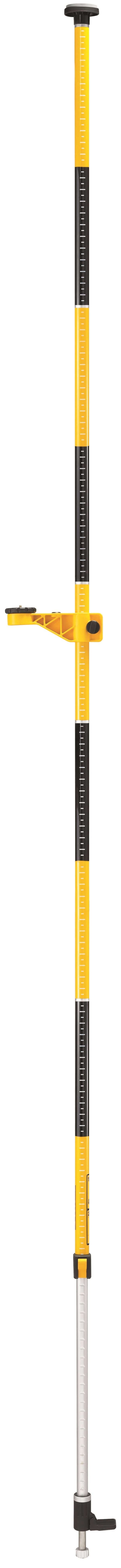 asta laser DeWALT 340cm con bolla alla base e meccanismo di aggancio rinforzato
