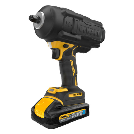 Avvitatore impulsi DeWALT 18V brushless con attacco 1/2” HOG RING e batteria Powerstack 5Ah.
