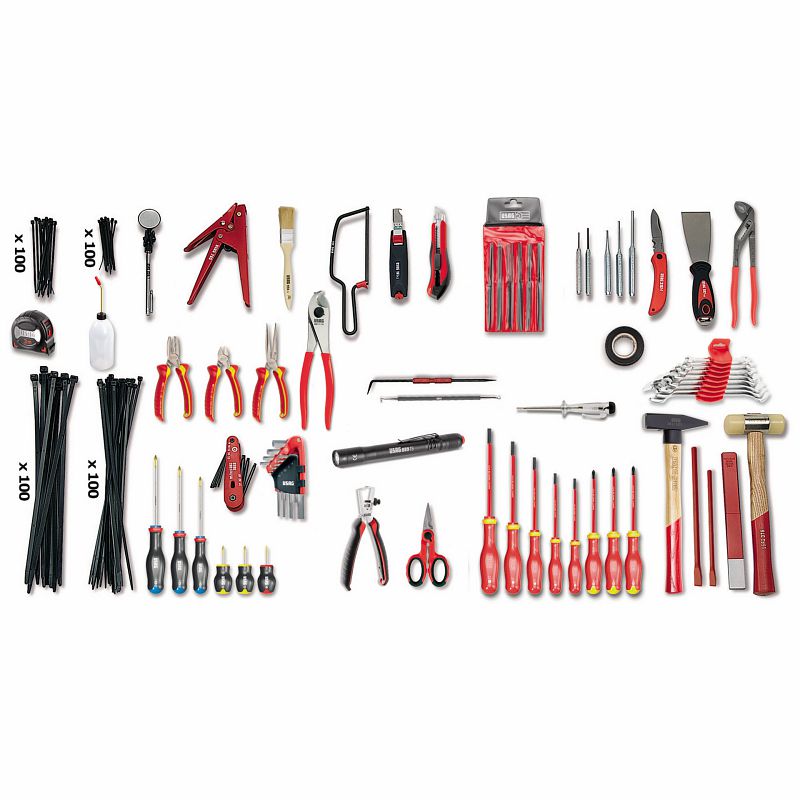 Assortimento di utensili professionali USAG su sfondo bianco