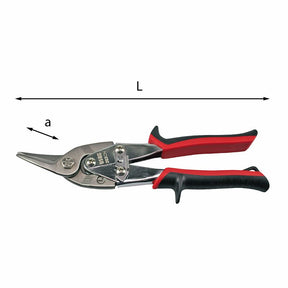 Cesoia professionale USAG per lamiere con impugnatura ergonomica rossa e nera