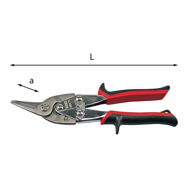 Cesoia professionale USAG per lamiere con impugnatura ergonomica rossa e nera
