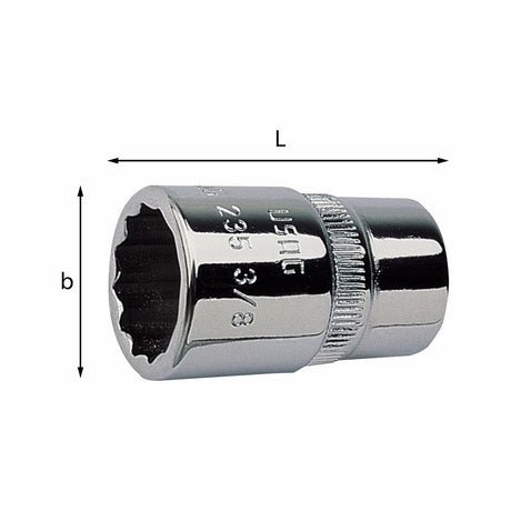 Chiave a bussola USAG da 3/8 pollici con dimensioni L e b