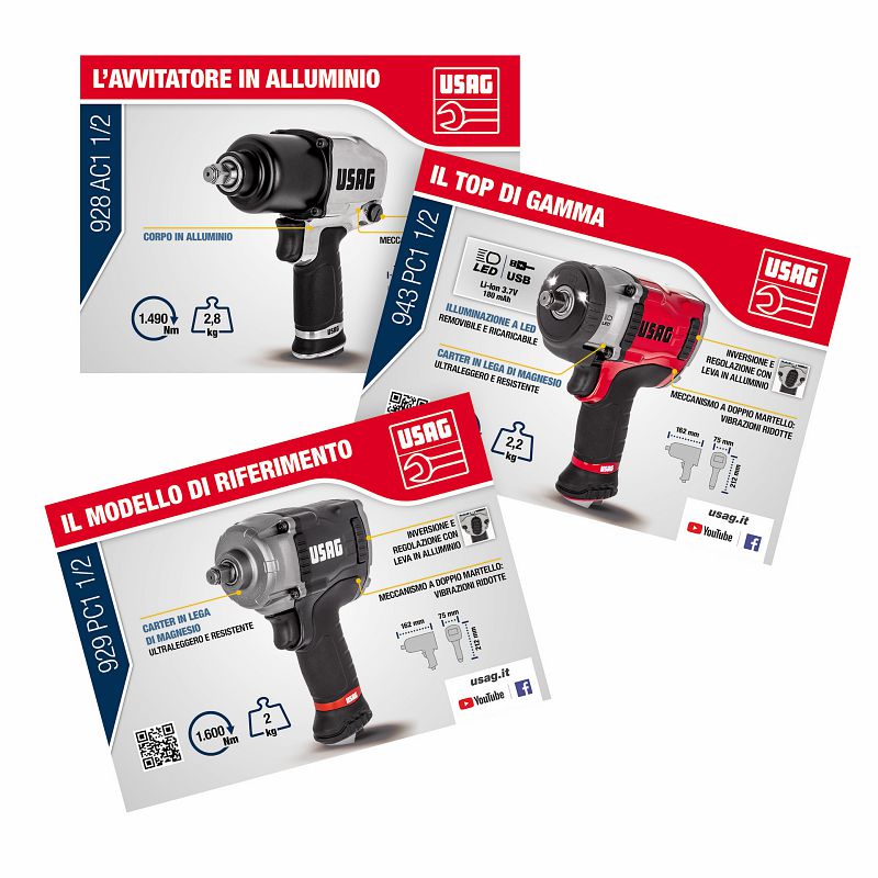 Kit magneti avvitatori ad impulsi 1/2 6002 MPA USAG U60025025