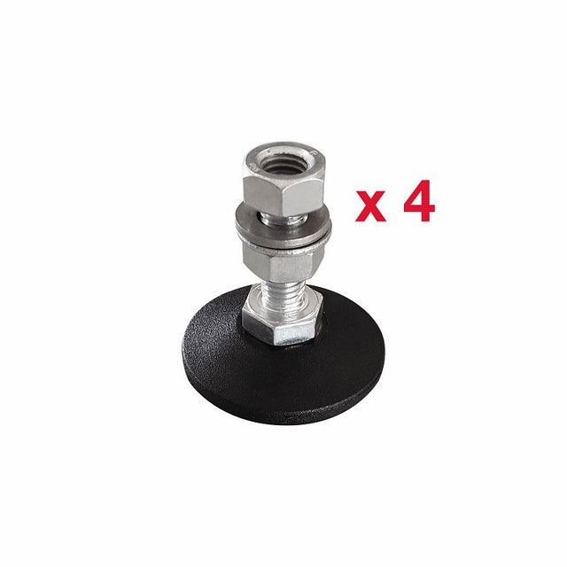 Set di 4 piedini di rialzo USAG con base nera e vite regolabile