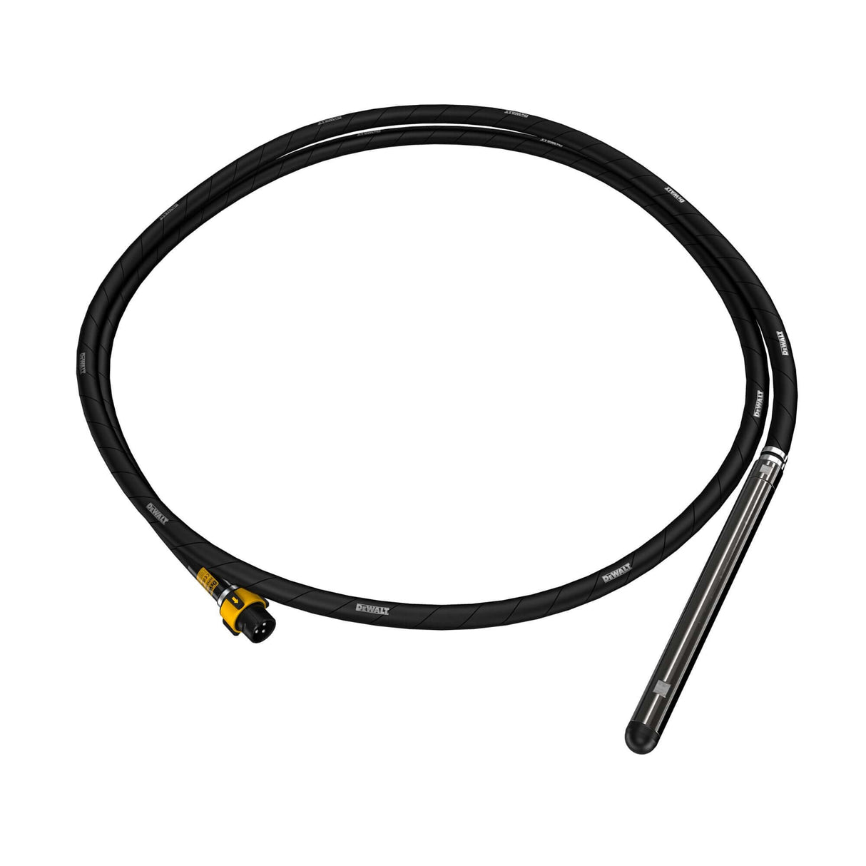 Ago vibrante per vibratore cemento 5 metri DeWALT con tubo e puntale in acciaio.