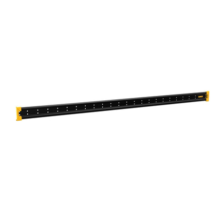 binario montaggio a parete DeWALT 120cm, struttura in acciaio, con chiusura testata e giunture per unione binari.