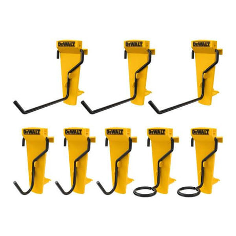 Ganci per utensili manuali DeWALT - Set di 8 ganci per cacciavite, curvi e diritti per barra DWST82800-1.