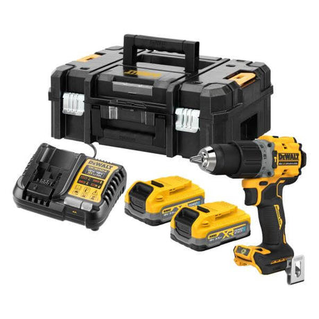 DeWALT DCD805S2T-QW - Trapano Avvitatore con percussione compatto 2 Velocità XR 18V BRUSHLESS - 2 x 18V XR Powerstack 3.5ah DeWALT