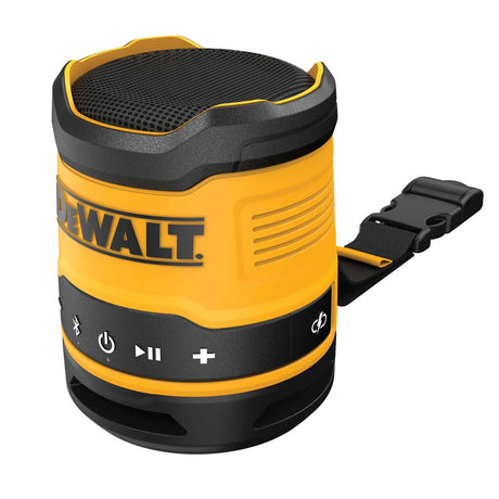 Speaker Bluetooth impermeabile DeWALT, altoparlante compatto IP67, potenza 5W con porta ricarica USB Type-C.