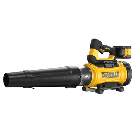 soffiatore assiale DeWALT 54V con motore BRUSHLESS, modalità TURBIO e batteria Flex Volt 9Ah.