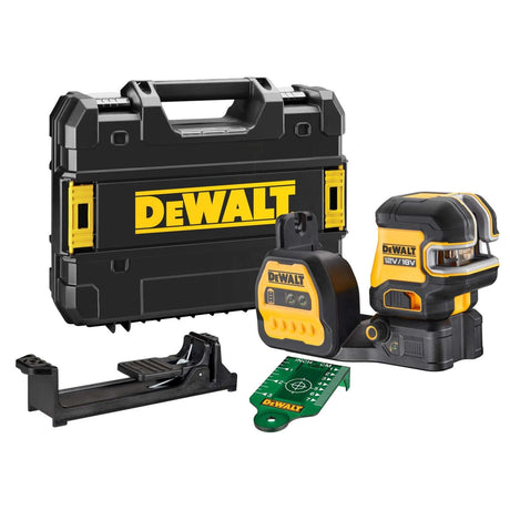DeWALT DCE825NG18-XJ - Tracciatore laser con raggio verde proietta 2 linee a croce 90° e 5 punti (2 piombo + 1 frontale + 2laterali a 90°) DeWALT