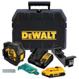 laser multilinea verde DeWALT con batteria, caricabatterie e accessori in valigetta robusta